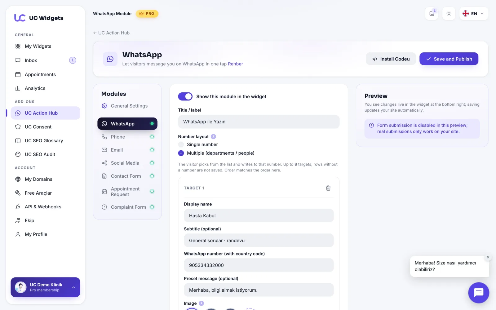 Multi-number WhatsApp module